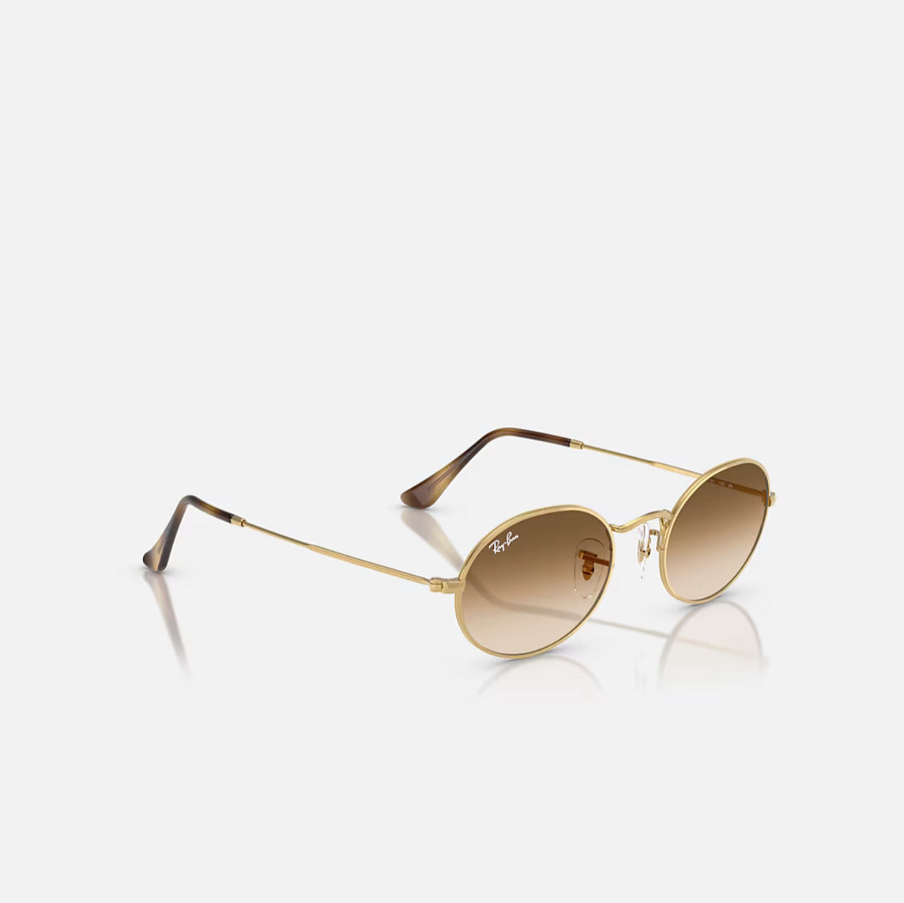 Ray-Ban OVAL METAL Gold Frame Brown lens RB3547