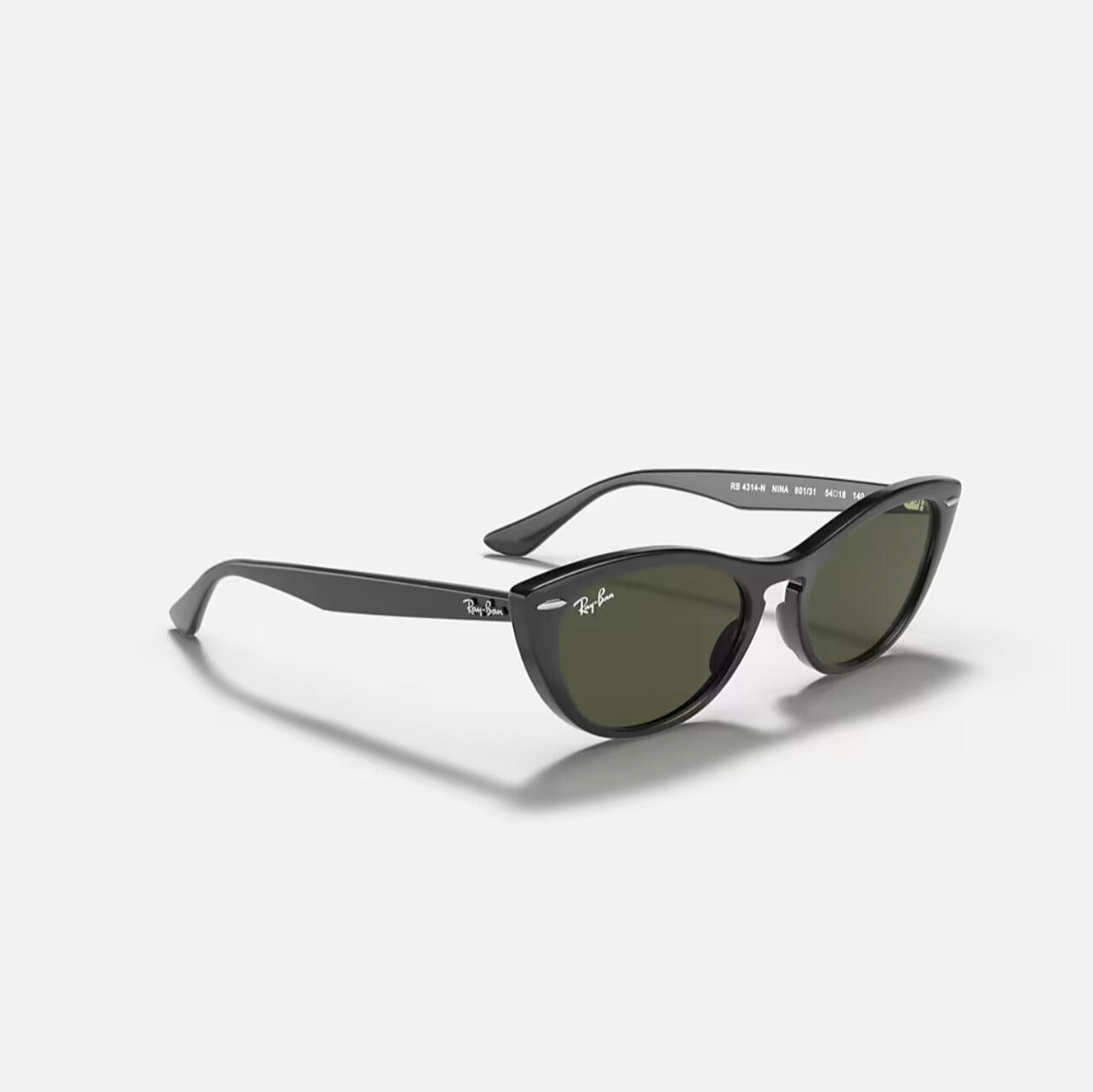 Ray-Ban NINA Polished Black Frame Green Lens RB4314N 601/31 54-18