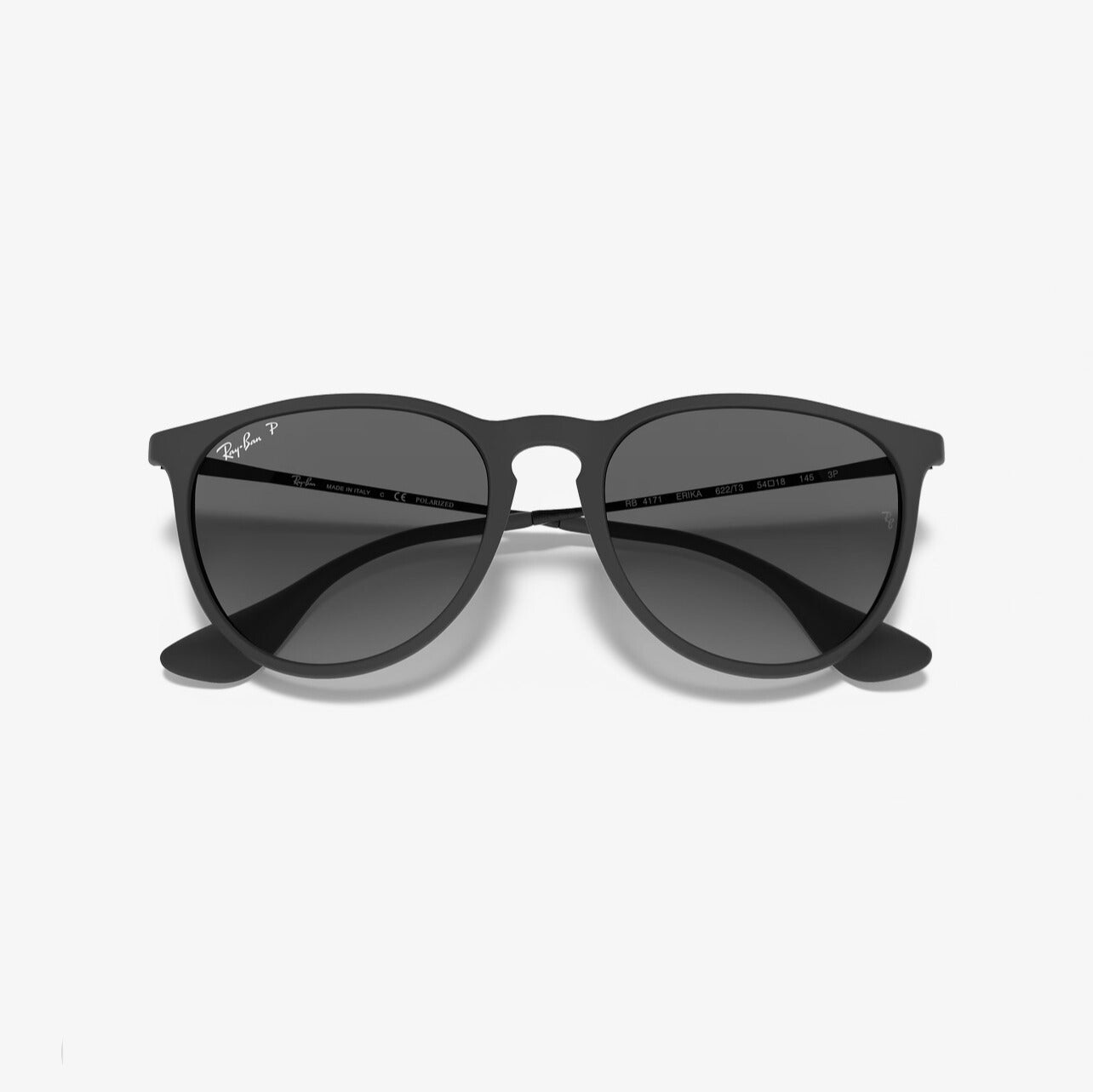 Ray Ban RB4171 Erika 54mm Sunglasses - Black Matte Frame/ Gray Polarized Gradient Lens