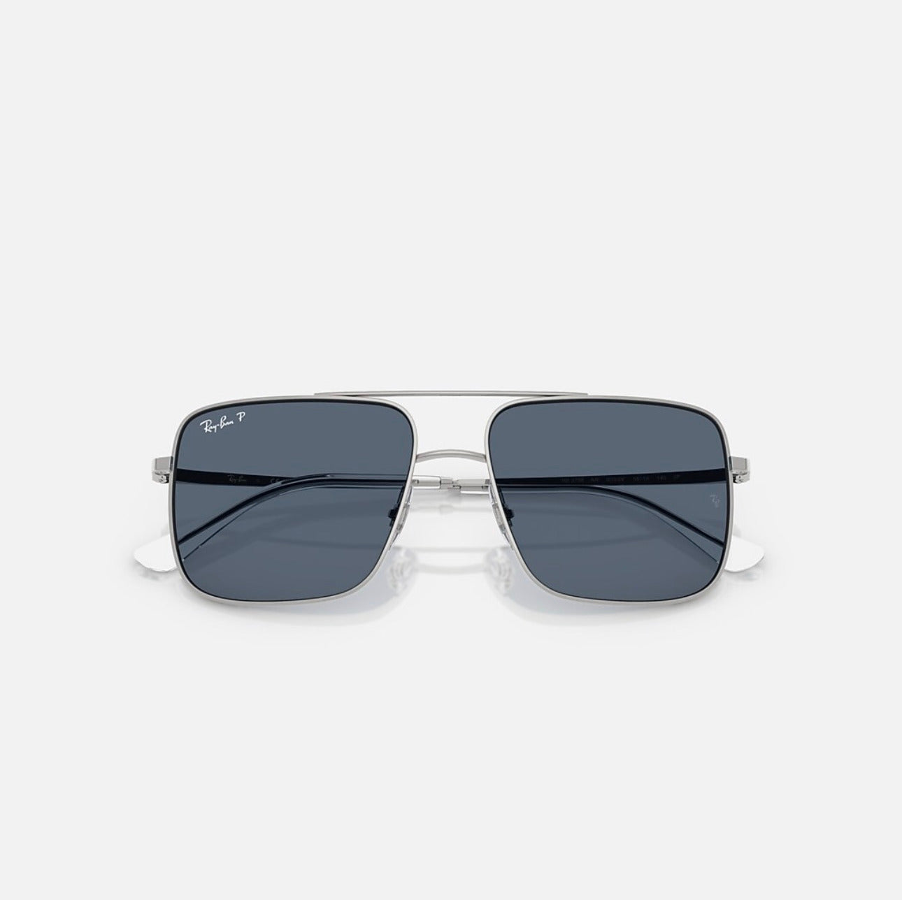 Ray-Ban ARI Bio-Based Polished Silver frame Blue Polarized lens