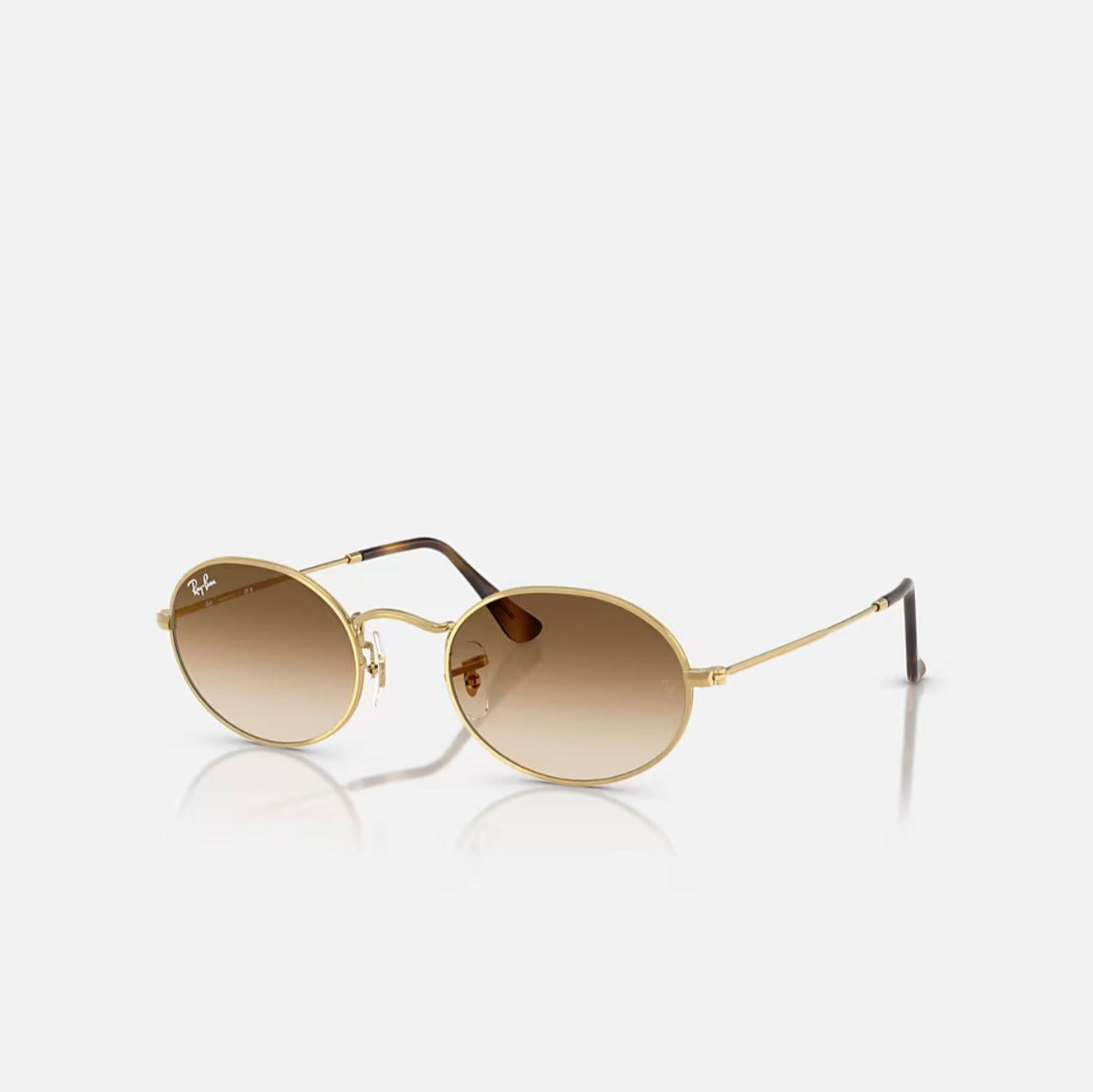Ray-Ban OVAL METAL Gold Frame Brown lens RB3547