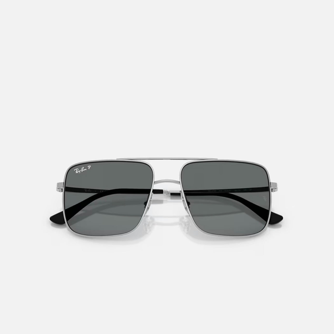 Ray-Ban ARI Bio-Based Polished Silver frame Dark Grey Polarized lens