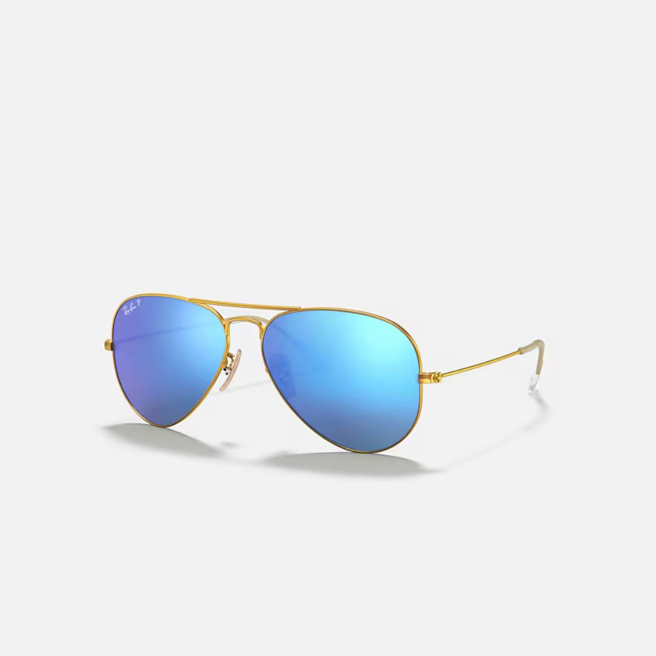 Ray-Ban RB3025 Aviator Classic Mate Gold Frame Polarized Blue Lenses