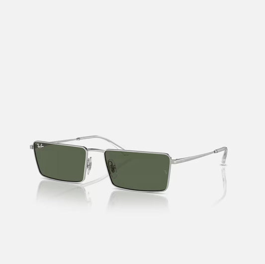 Ray-Ban EMY Bio-Based Silver Frame Green Lens