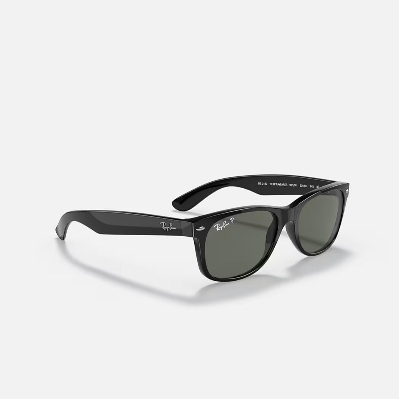 Ray-Ban NEW WAYFARER CLASSIC
Sunglasses in Black Frame and Green Polarized lens
RB2132