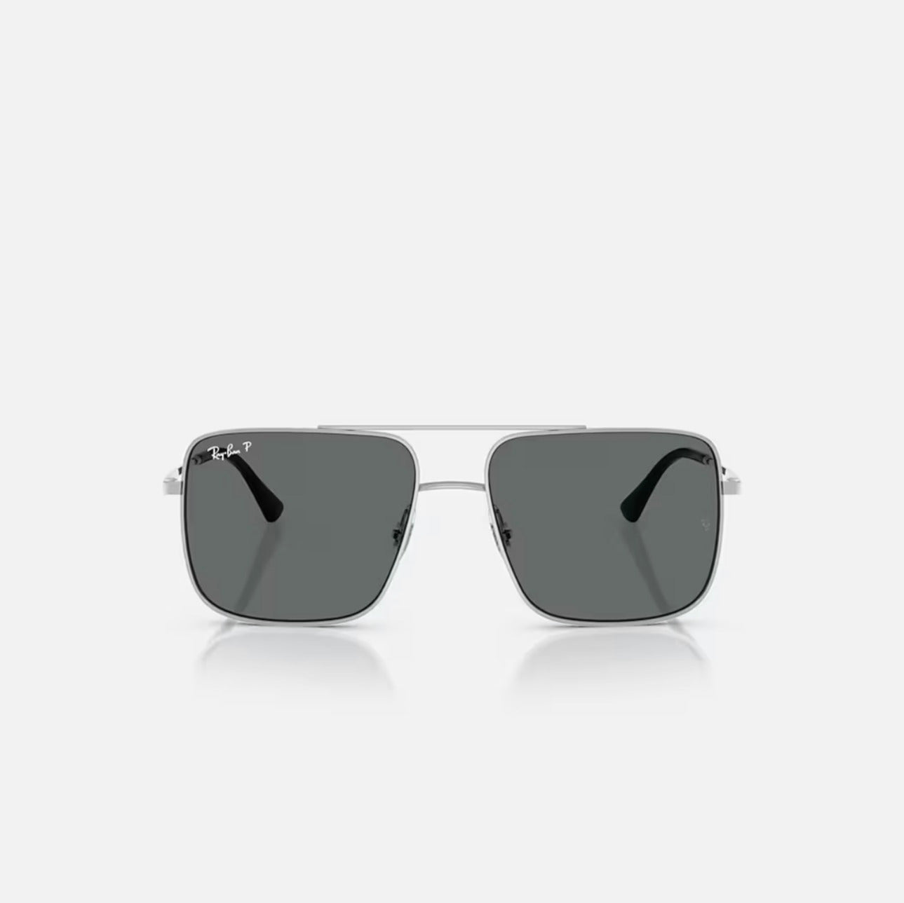 Ray-Ban ARI Bio-Based Polished Silver frame Dark Grey Polarized lens