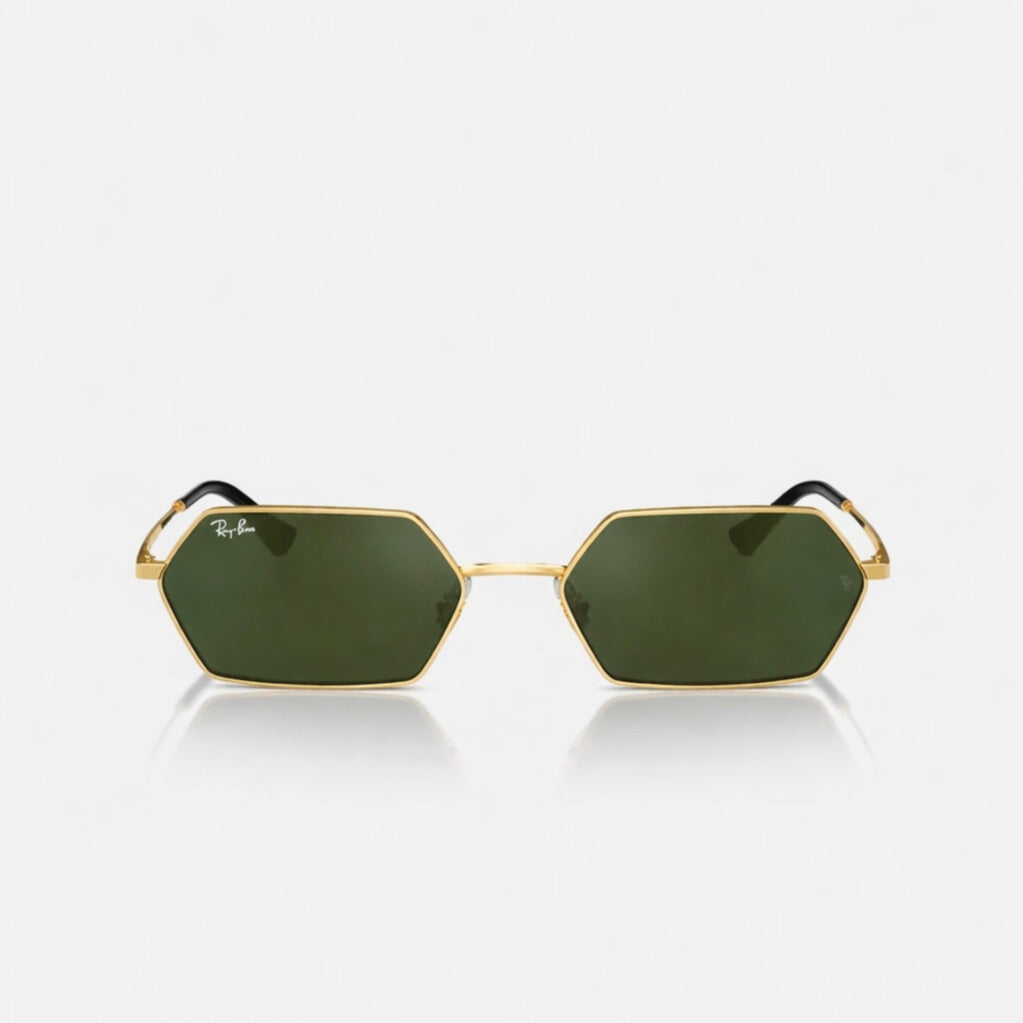 Ray-Ban Yevi Bio-Based Gold Frame Green Lens