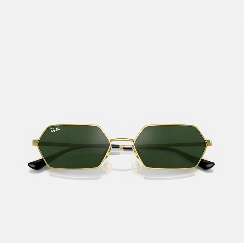 Ray-Ban Yevi Bio-Based Gold Frame Green Lens