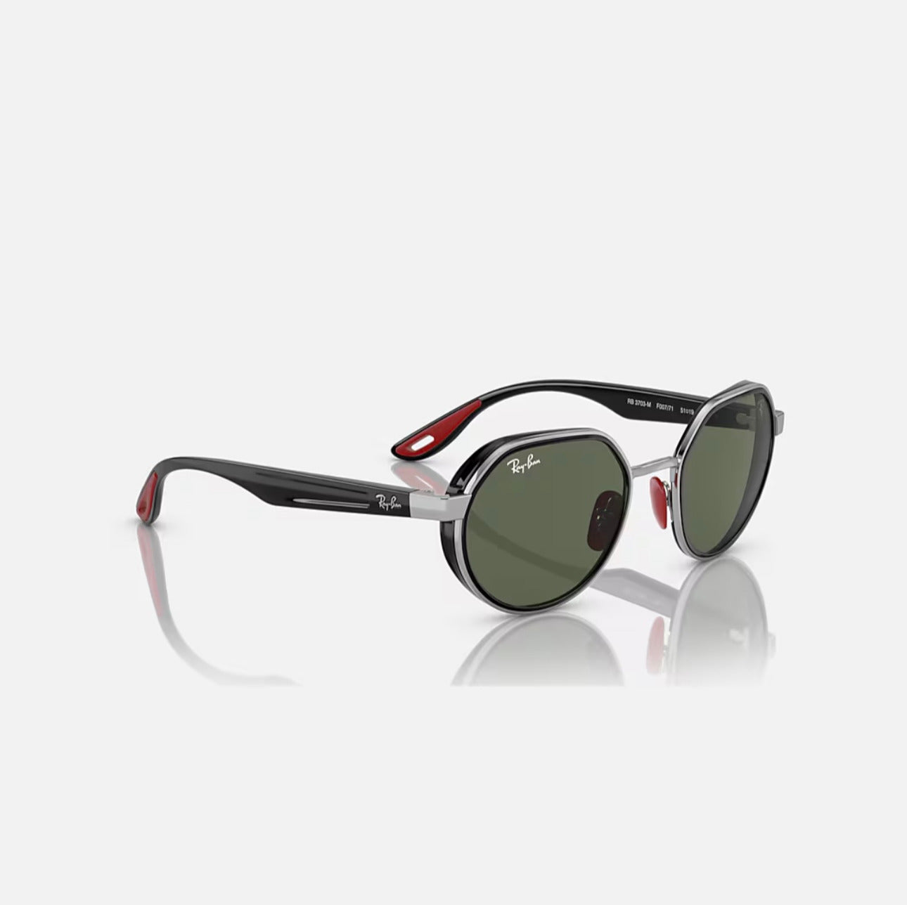 Ray-Ban RB3703M SCUDERIA FERRARI Silver Frame Green Lens