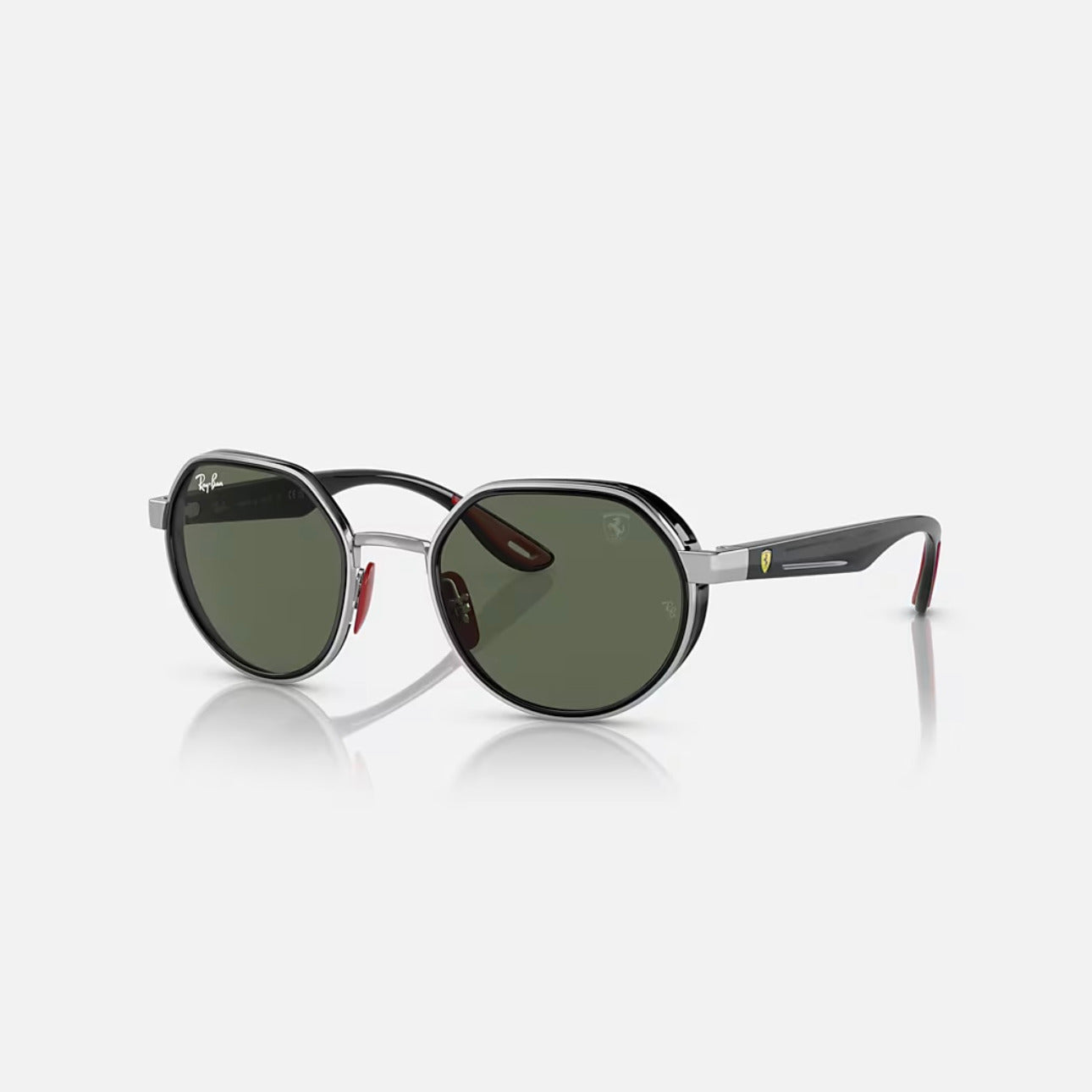 Ray-Ban RB3703M SCUDERIA FERRARI Silver Frame Green Lens