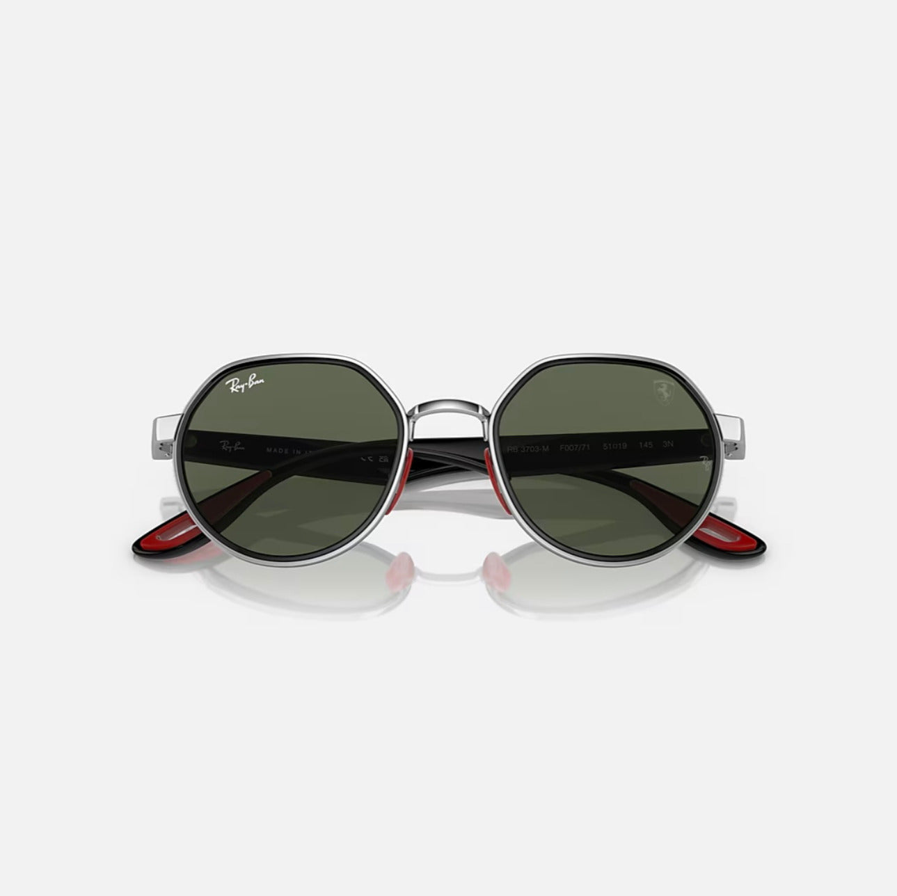 Ray-Ban RB3703M SCUDERIA FERRARI Silver Frame Green Lens