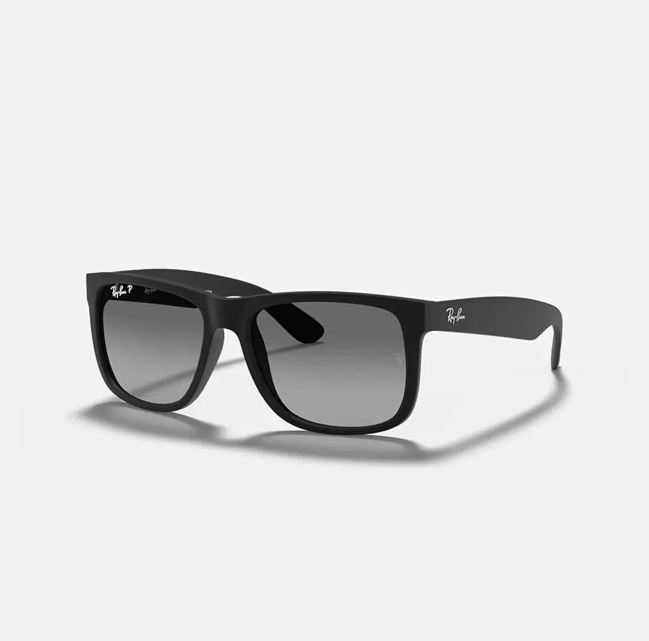 Ray-Ban JUSTIN CLASSIC Sunglasses in Rubber Black and Light Grey - RB4165