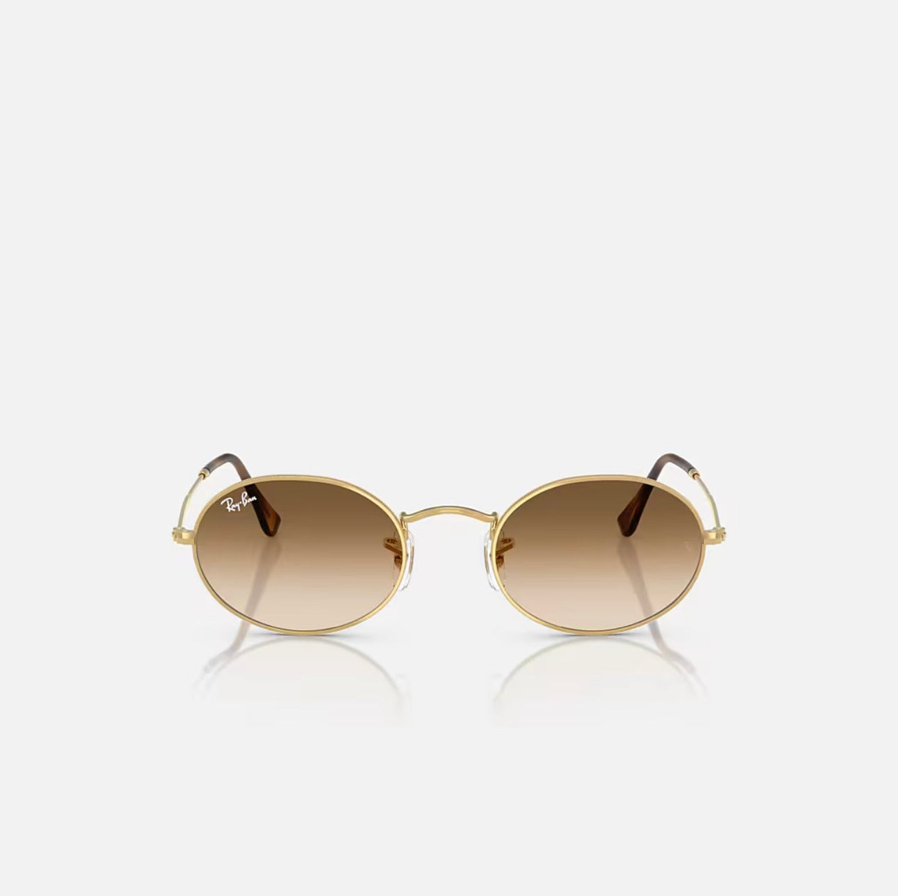 Ray-Ban OVAL METAL Gold Frame Brown lens RB3547