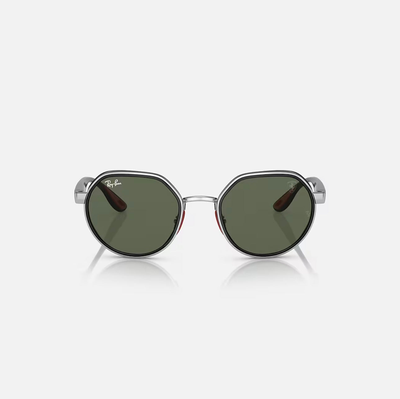 Ray-Ban RB3703M SCUDERIA FERRARI Silver Frame Green Lens