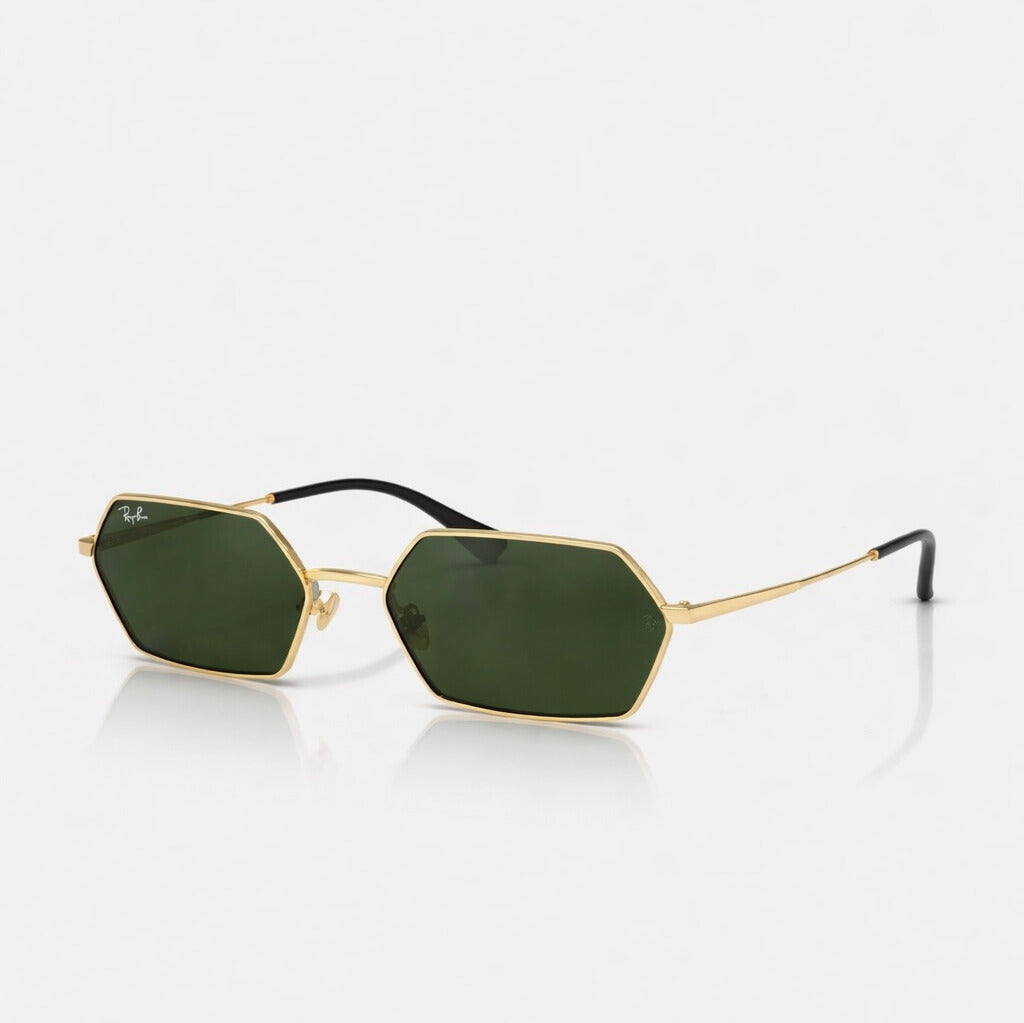 Ray-Ban Yevi Bio-Based Gold Frame Green Lens