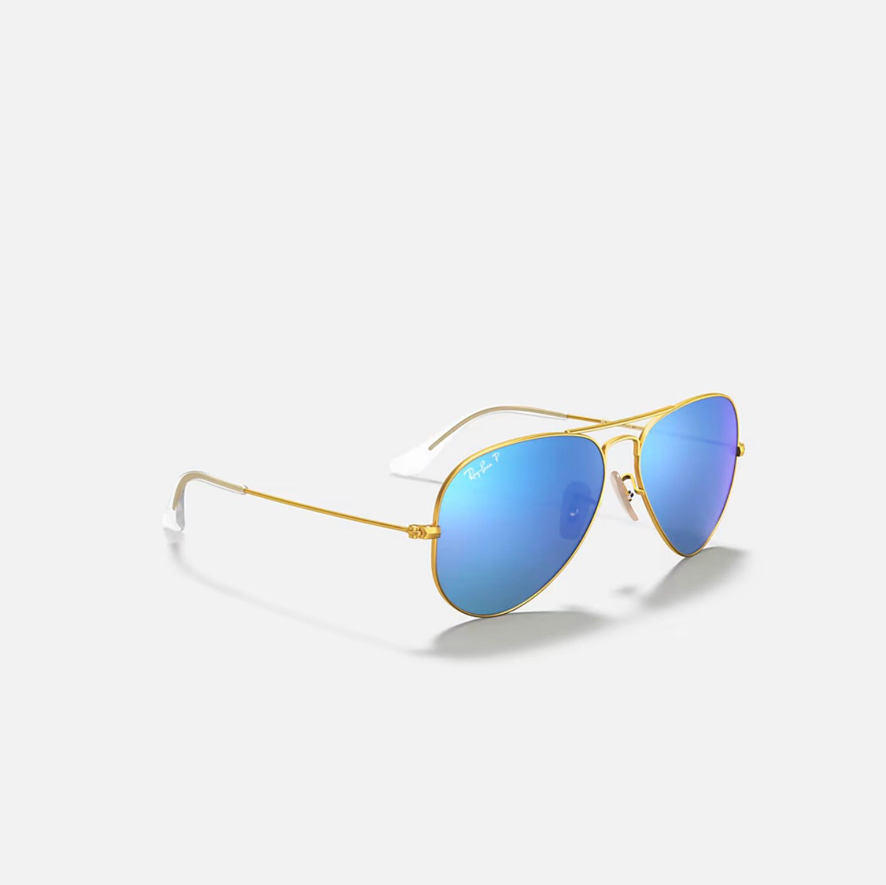 Ray-Ban RB3025 Aviator Classic Mate Gold Frame Polarized Blue Lenses