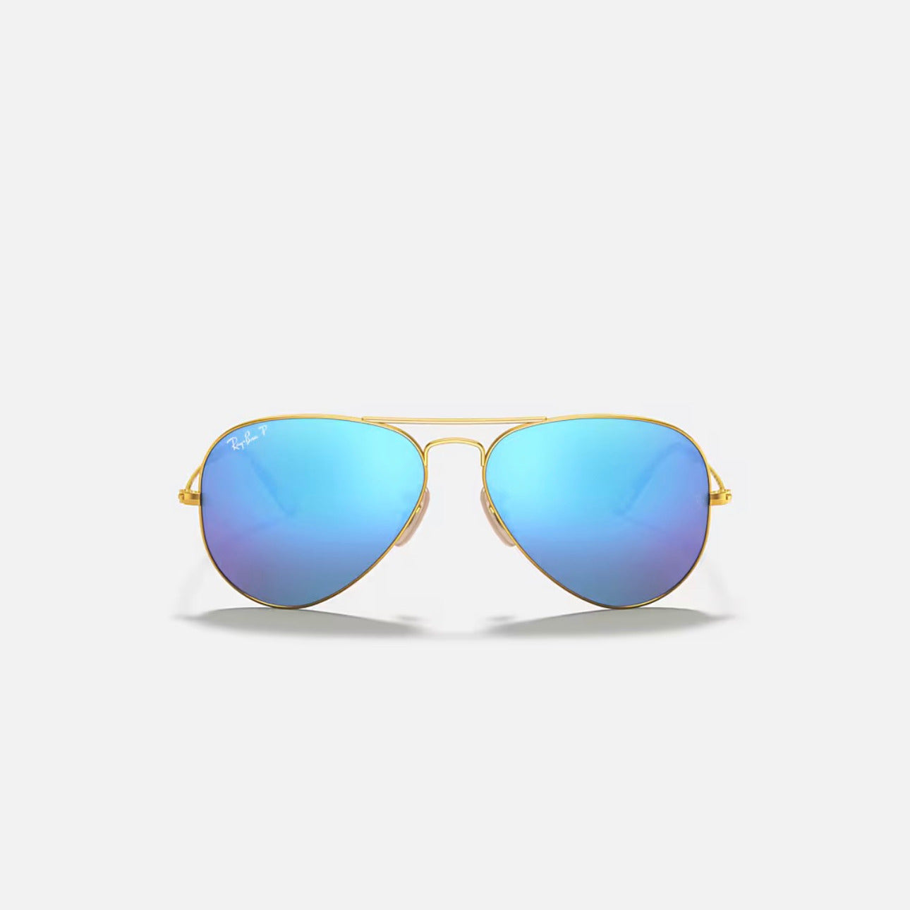 Ray-Ban RB3025 Aviator Classic Mate Gold Frame Polarized Blue Lenses