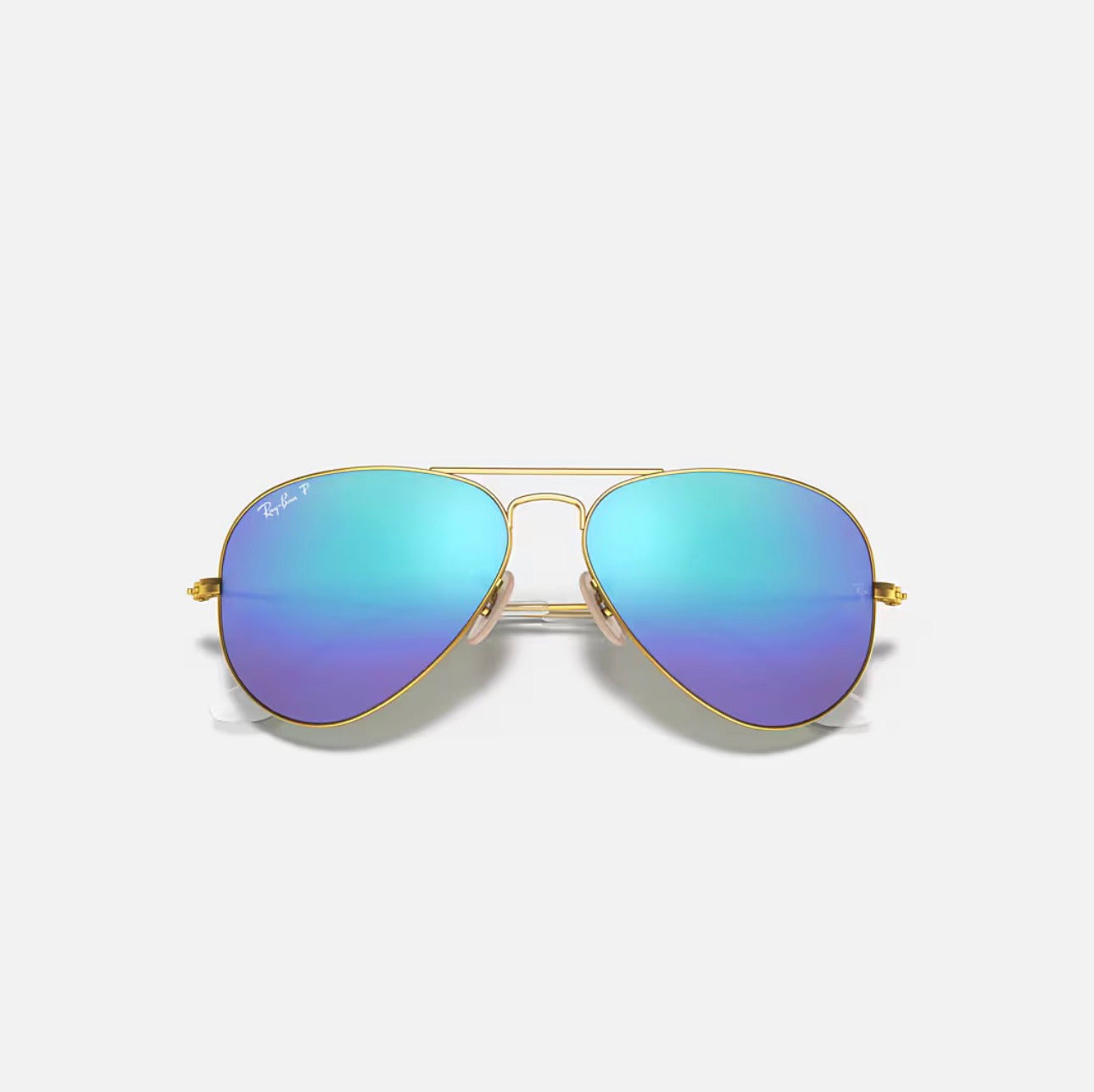Ray-Ban RB3025 Aviator Classic Mate Gold Frame Polarized Blue Lenses