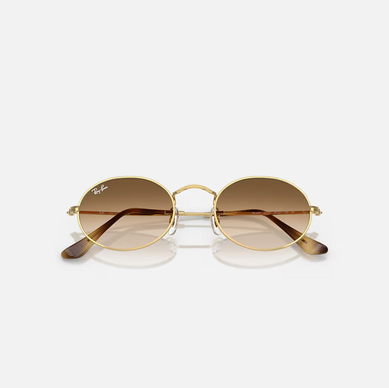 Ray-Ban OVAL METAL Gold Frame Brown lens RB3547