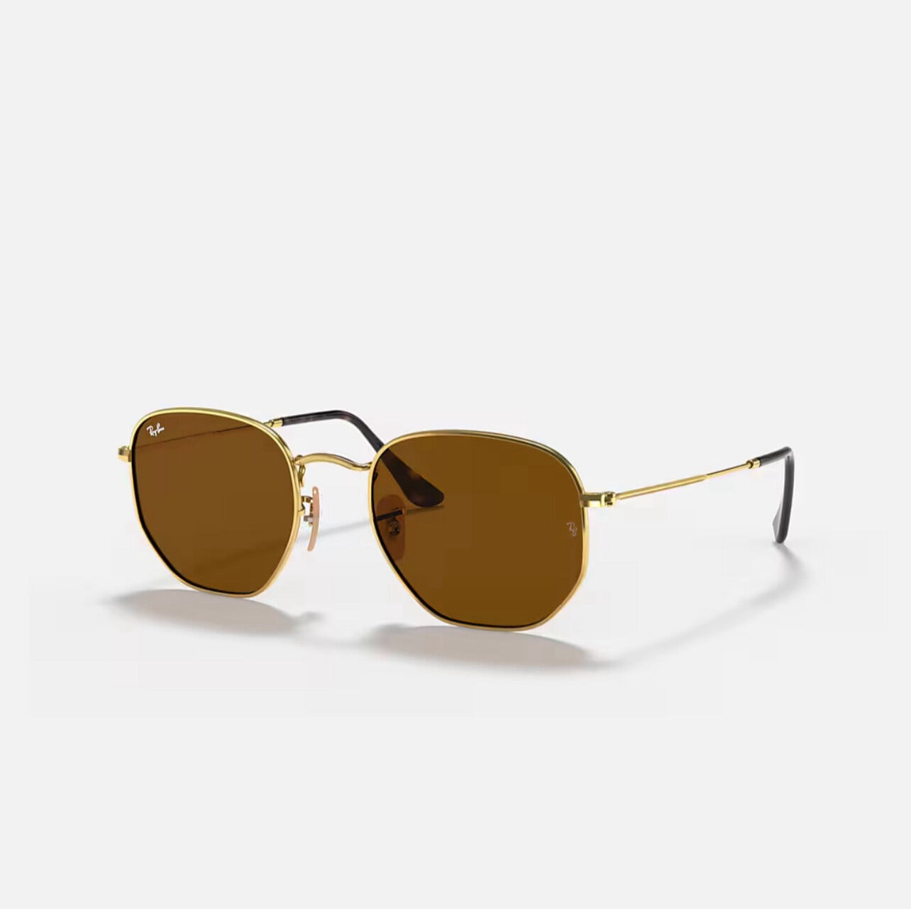 Ray-Ban RB3548 Hexagonal Flat Gold Frame brown Lenses