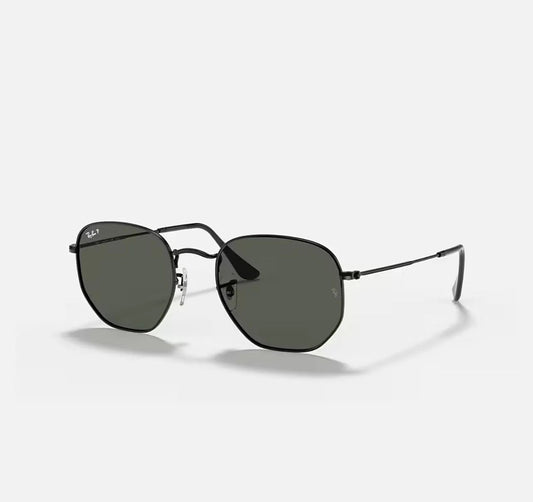 Ray-Ban RB3548 Hexagonal Flat black Frame Green polarized Lenses