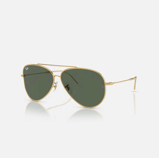 Ray-Ban Sunglasses AVIATOR REVERSE Gold Frame Green Lens