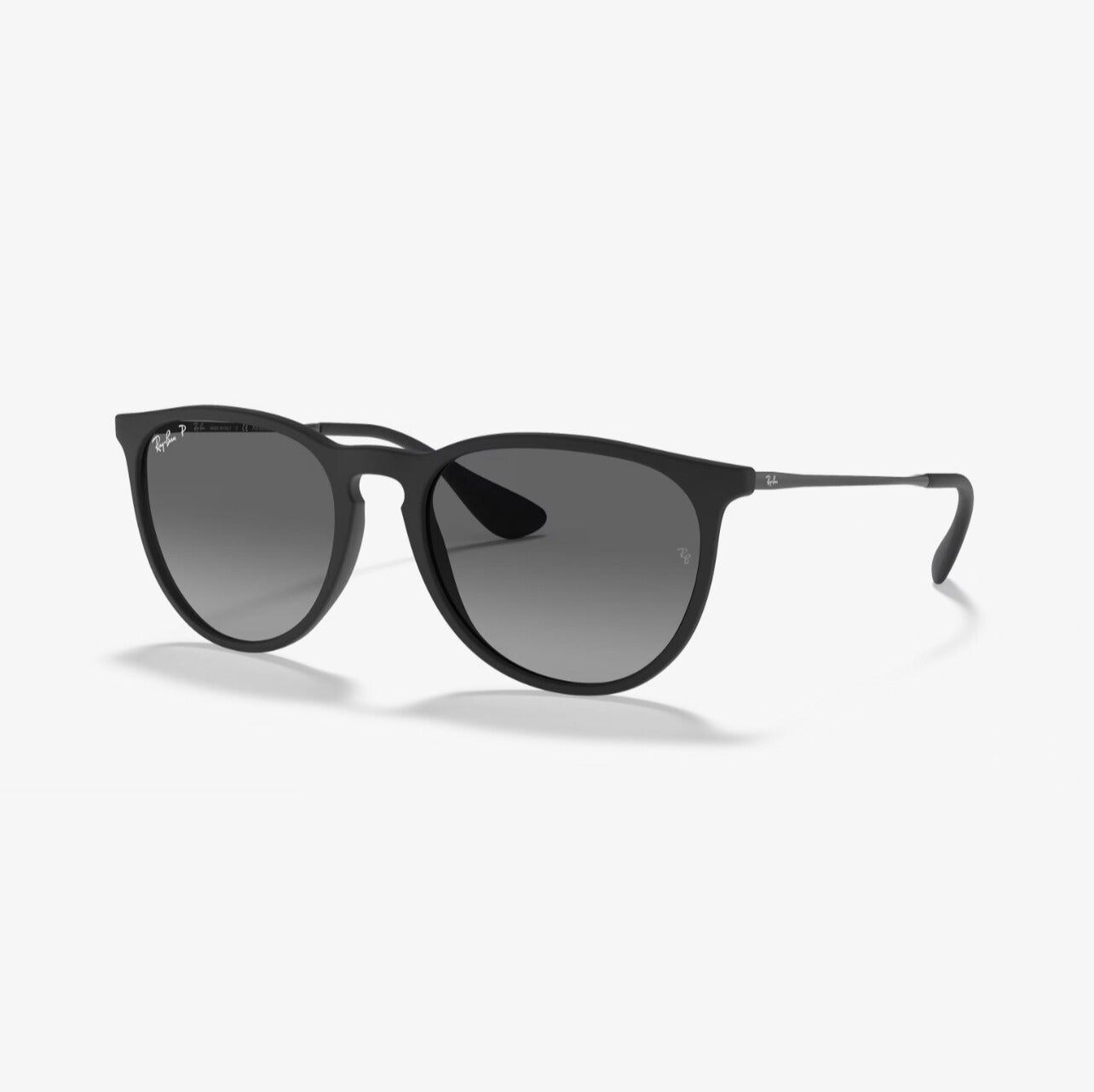 Ray Ban RB4171 Erika 54mm Sunglasses - Black Matte Frame/ Gray Polarized Gradient Lens