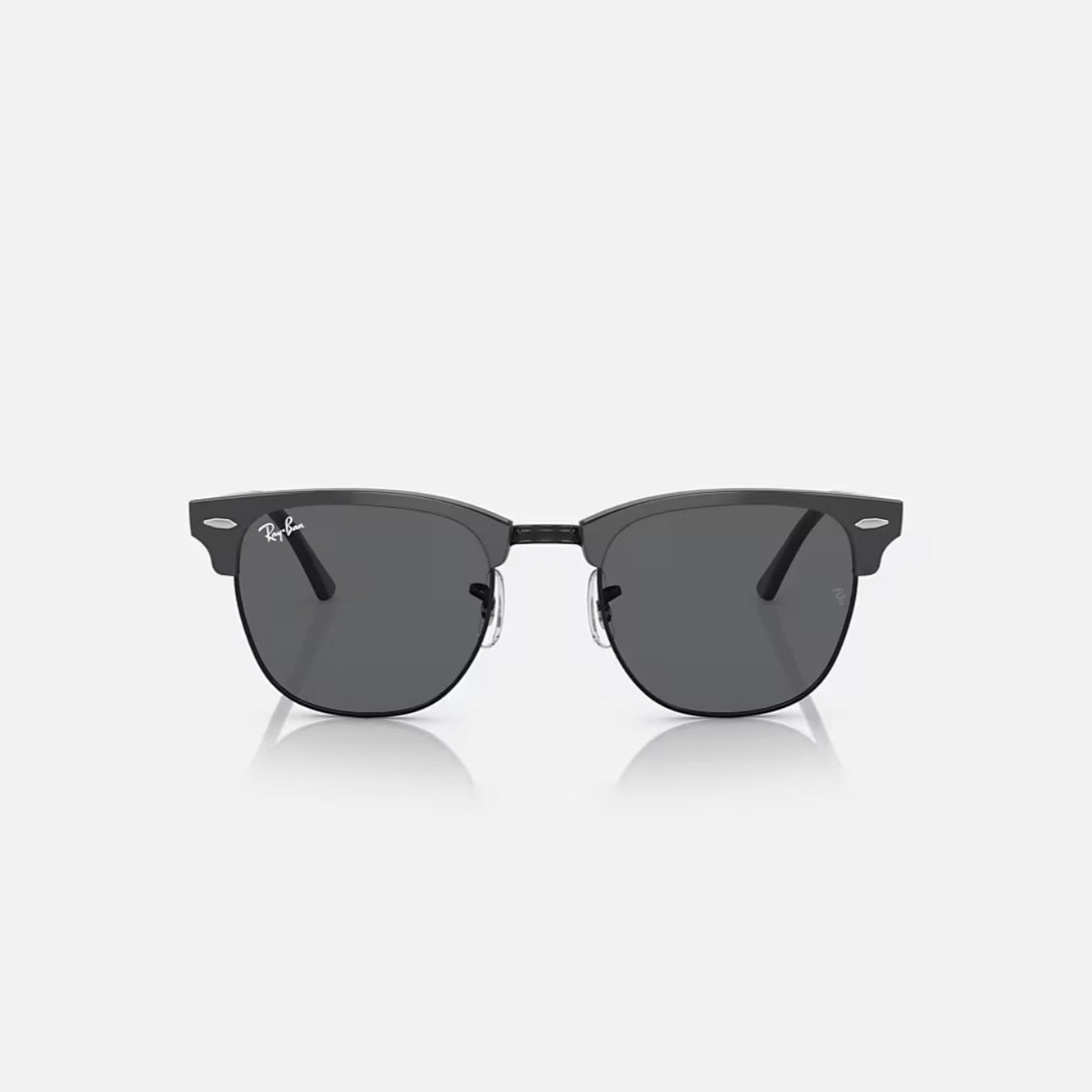 Ray-Ban RB3016 Clubmaster Polished Grey On Black Frame grey lenses