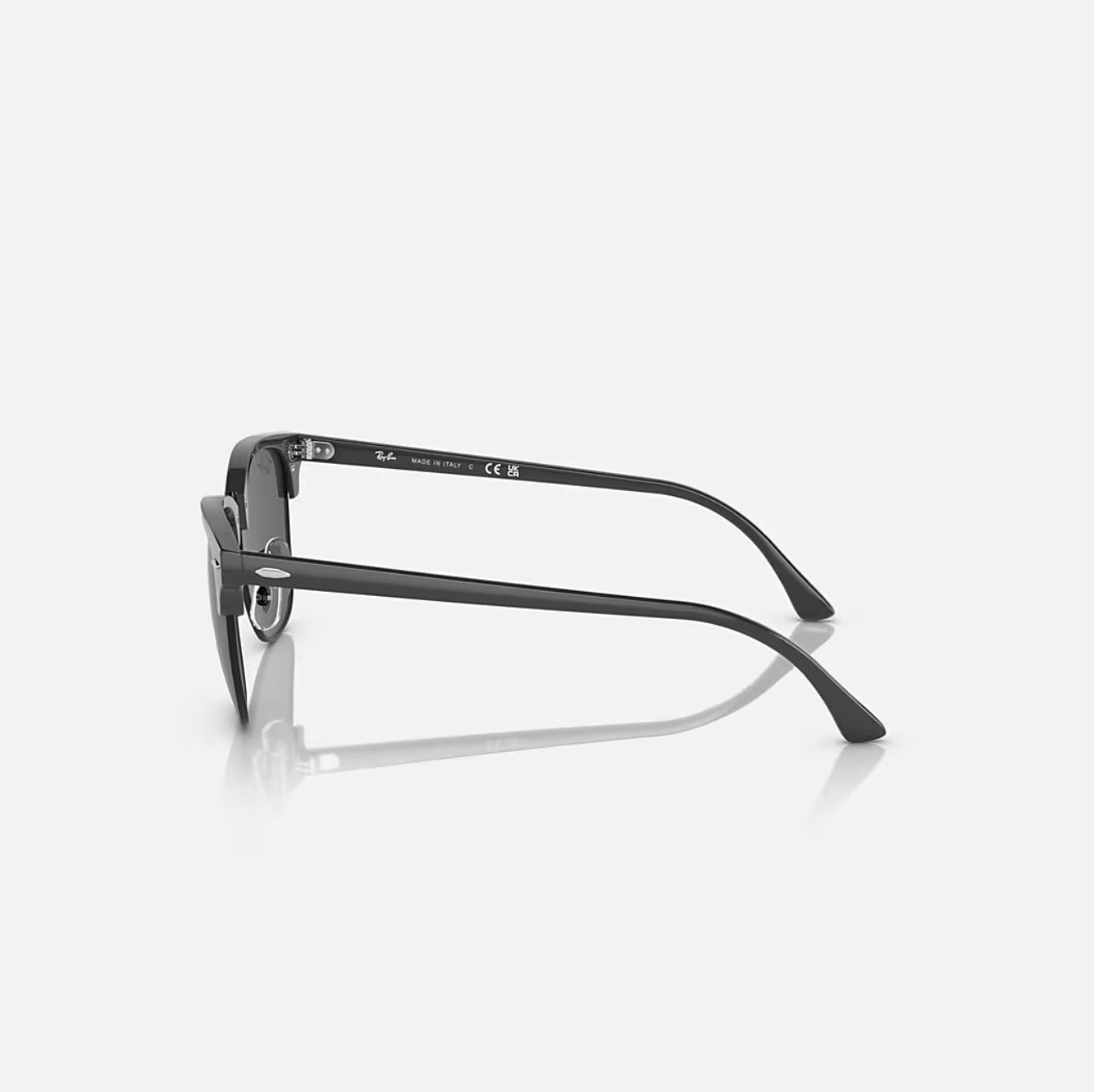 Ray-Ban RB3016 Clubmaster Polished Grey On Black Frame grey lenses